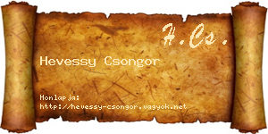 Hevessy Csongor névjegykártya